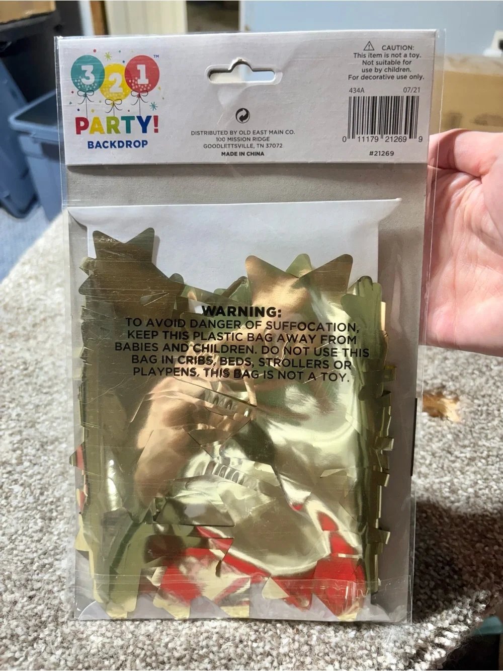 321 Party Foil Star Photo Booth Backdrop + Adhesive for Hanging *NEW*